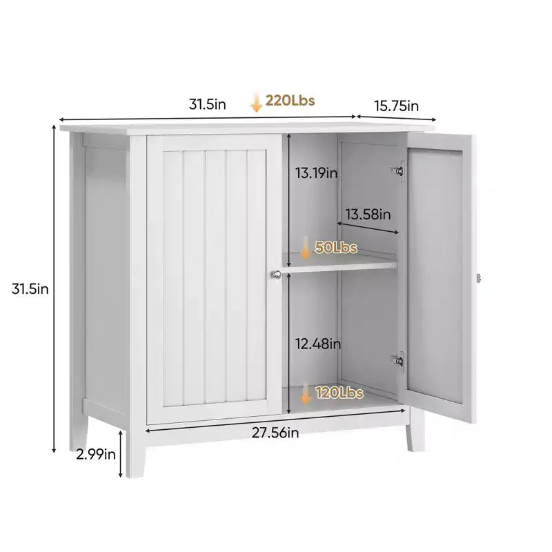 Meuble de rangement autoportant moderne du milieu du siècle à double porte de 80 cm