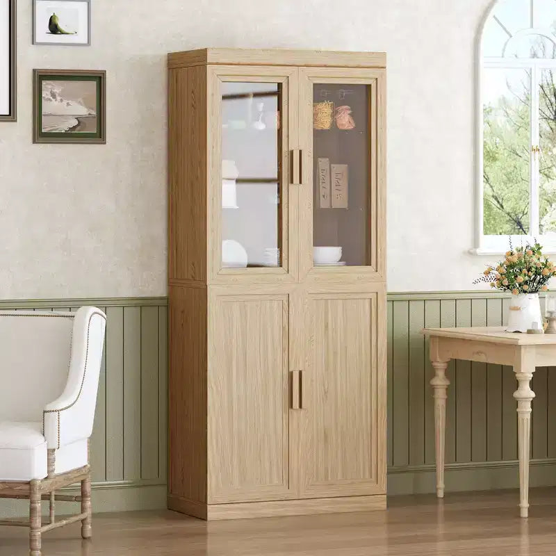 Meuble de rangement de cuisine autoportant en bois avec étagères et portes Grande capacité