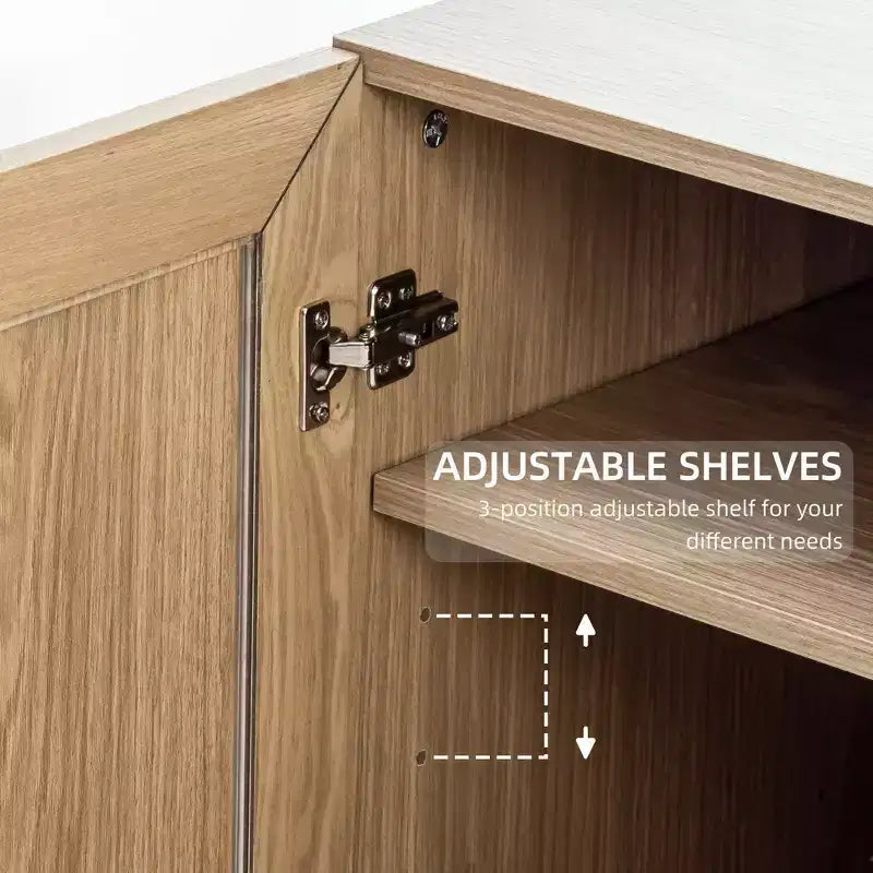 Meuble de rangement de cuisine autoportant en bois avec étagères et portes Grande capacité