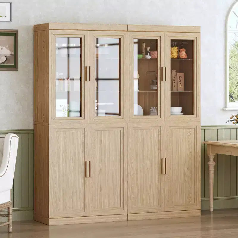 Meuble de rangement de cuisine autoportant en bois avec étagères et portes Grande capacité