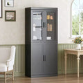 PexFix Freestanding Wood Pantry Cabinet Kitchen Storage Organizer With Shelves & Doors Large Capacity