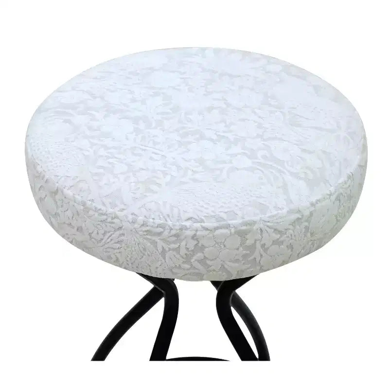 Tabourets de bar à imprimé floral de 73,6 cm - Tabourets de bar ronds rembourrés avec repose-pieds pour cuisine/salle à manger (noir et blanc)