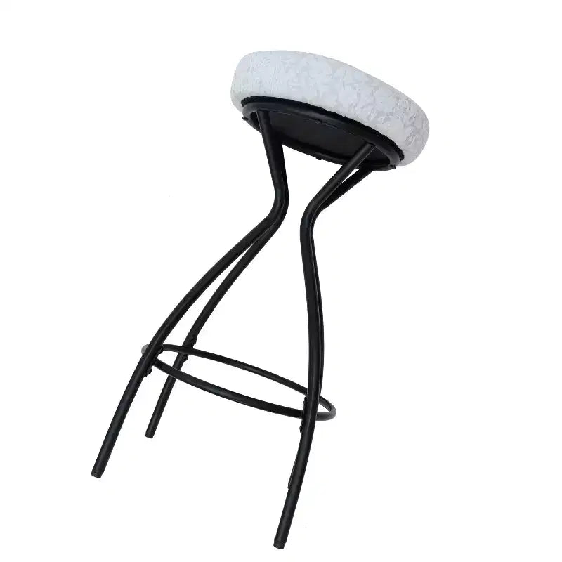 Tabourets de bar à imprimé floral de 73,6 cm - Tabourets de bar ronds rembourrés avec repose-pieds pour cuisine/salle à manger (noir et blanc)