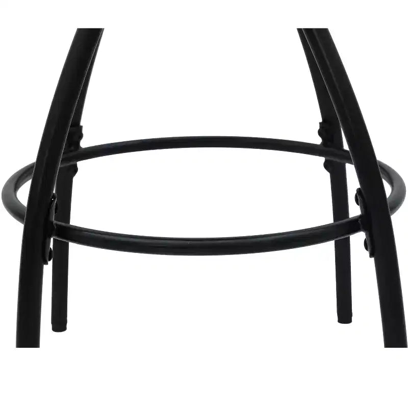 Tabourets de bar à imprimé floral de 73,6 cm - Tabourets de bar ronds rembourrés avec repose-pieds pour cuisine/salle à manger (noir et blanc)