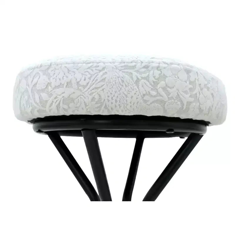 Tabourets de bar à imprimé floral de 73,6 cm - Tabourets de bar ronds rembourrés avec repose-pieds pour cuisine/salle à manger (noir et blanc)