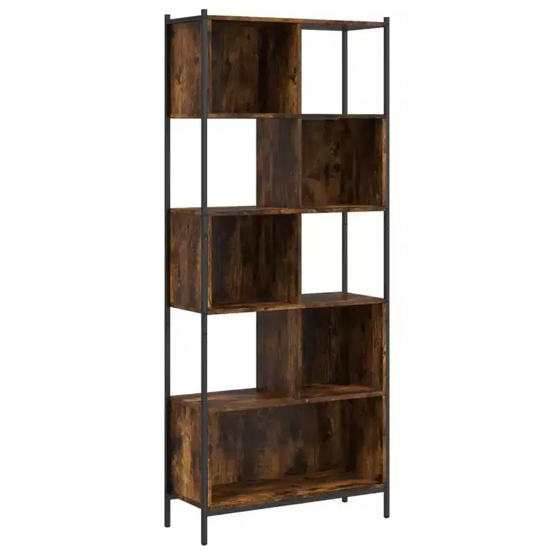 vidaXL Bookcase Standing Bookshelf for Office Living Room Engineered Wood - Smoked Oak