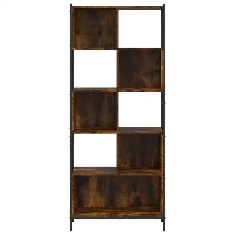 Étagère Bibliothèque sur Pied pour Bureau Salon Bois d'Ingénierie - Chêne Fumé