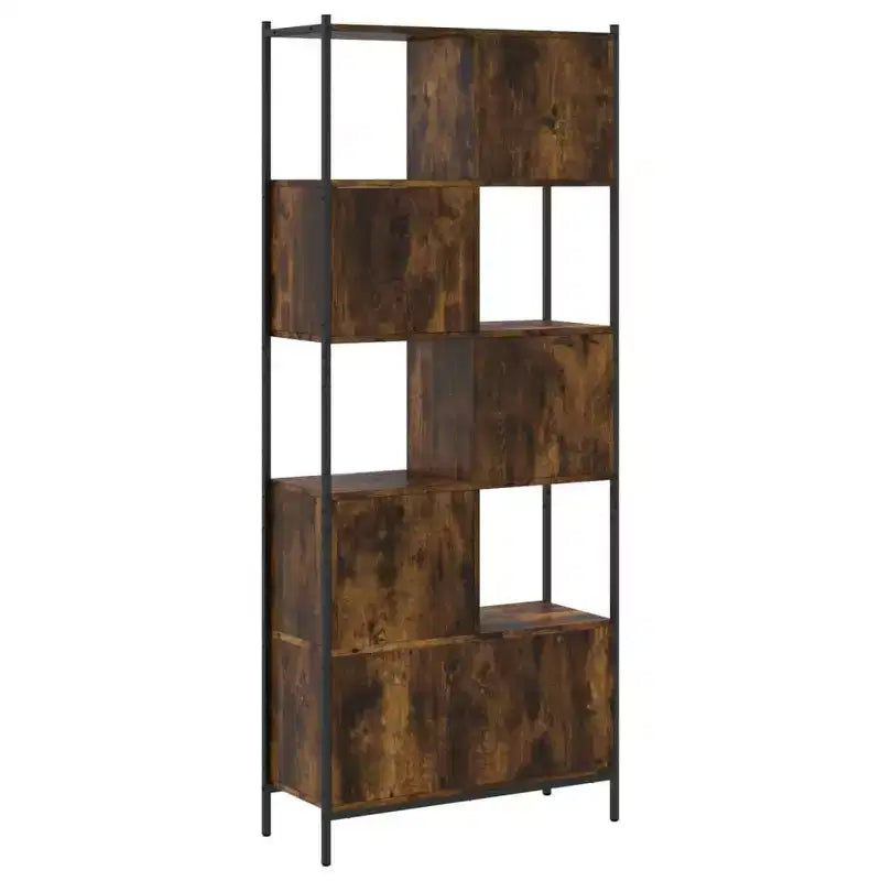 Étagère Bibliothèque sur Pied pour Bureau Salon Bois d'Ingénierie - Chêne Fumé
