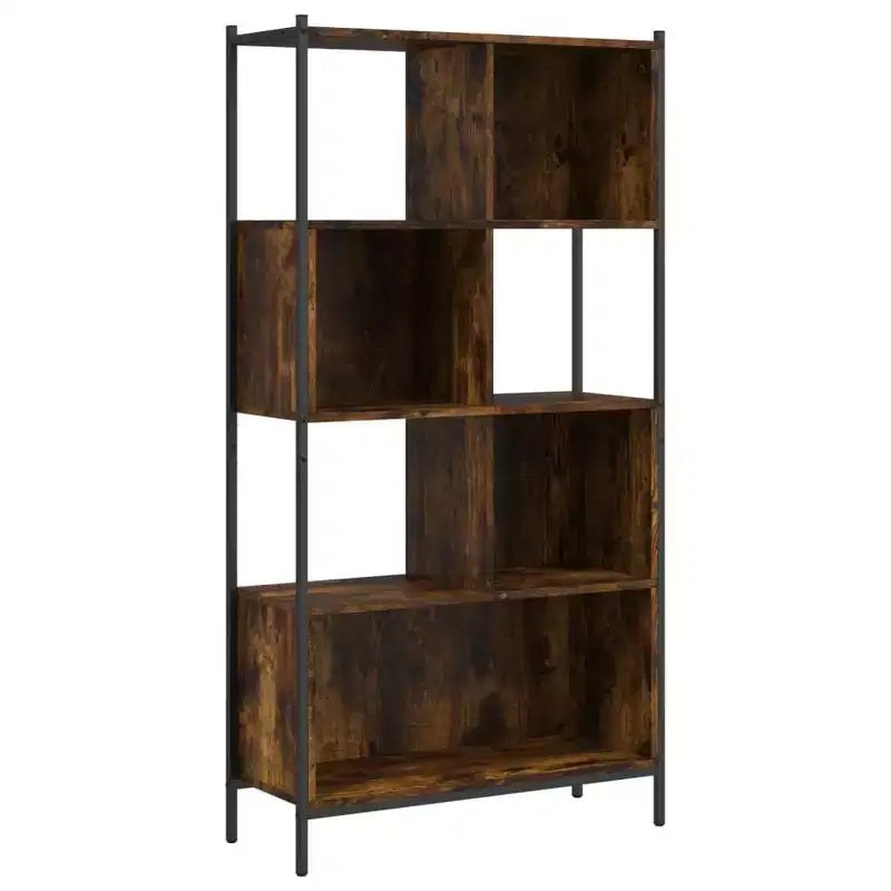 Étagère Bibliothèque sur Pied pour Bureau Salon Bois d'Ingénierie - Chêne Fumé