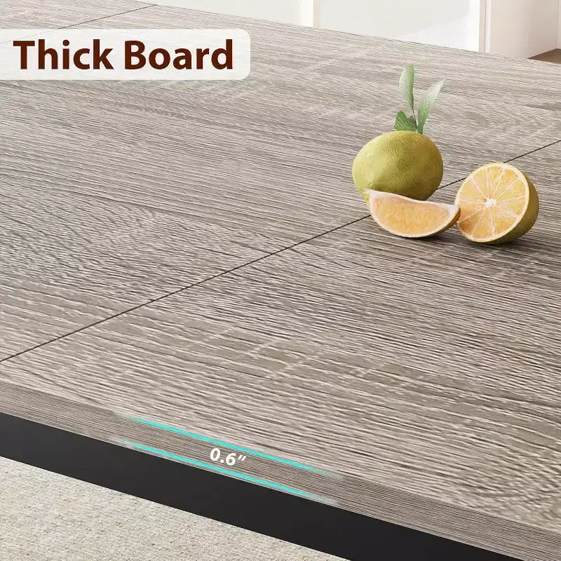 Table à Manger Industrielle pour 6-8 Personnes, Grande Table de Cuisine en Bois de 200 cm avec Cadre Métallique Robuste