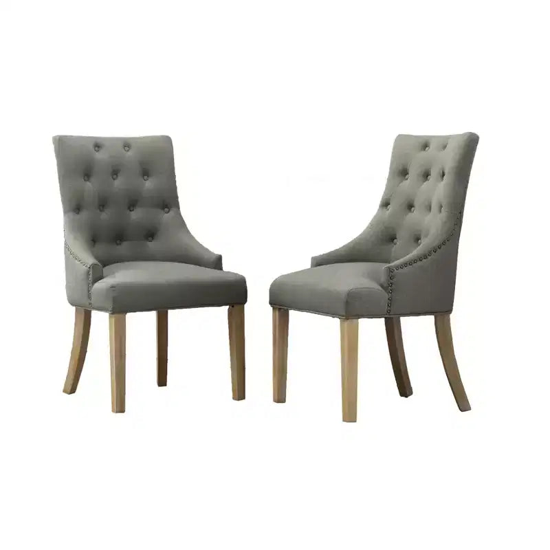 Chaises de salle à manger à dossier haut, en bois massif touffeté avec clous décoratifs, chaises d'appoint pour salle à manger formelle