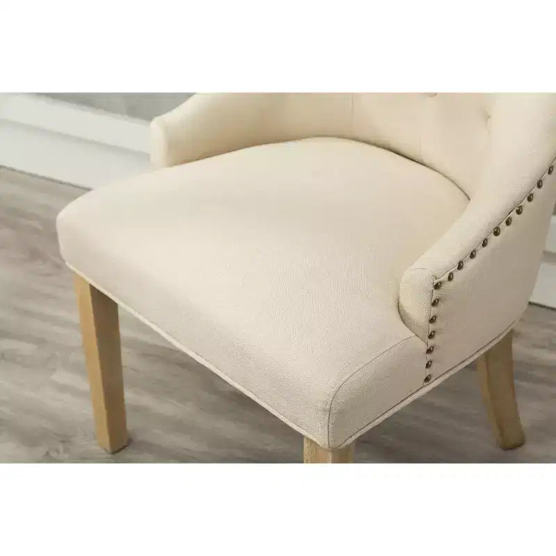 Chaises de salle à manger à dossier haut, en bois massif touffeté avec clous décoratifs, chaises d'appoint pour salle à manger formelle