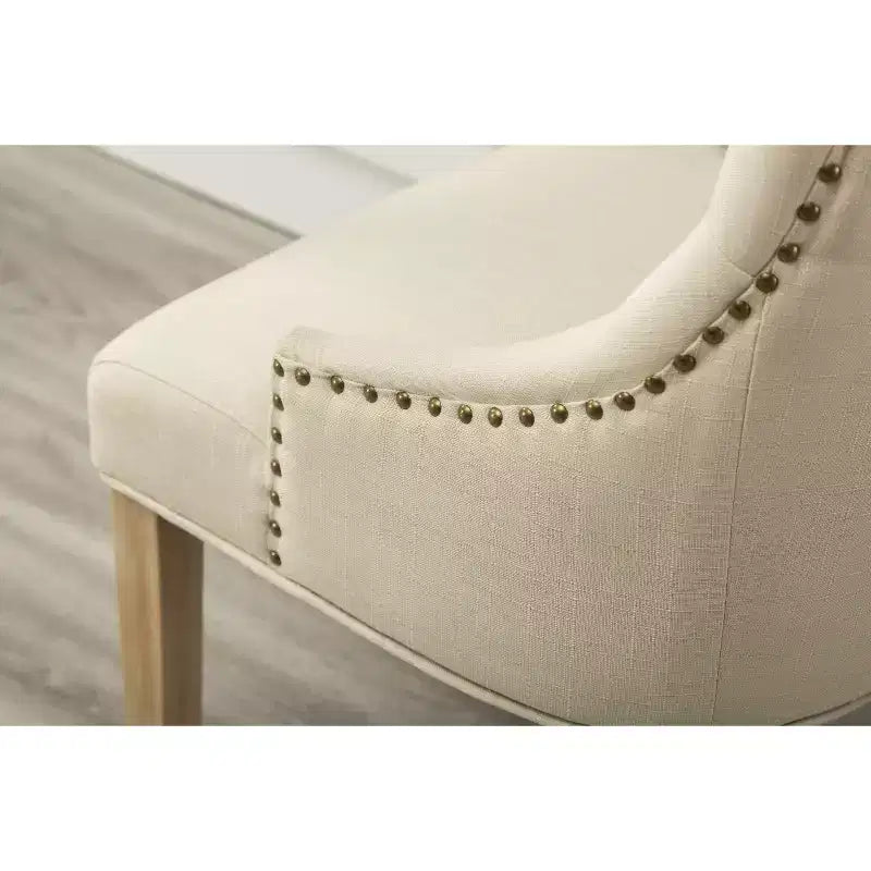 Chaises de salle à manger à dossier haut, en bois massif touffeté avec clous décoratifs, chaises d'appoint pour salle à manger formelle