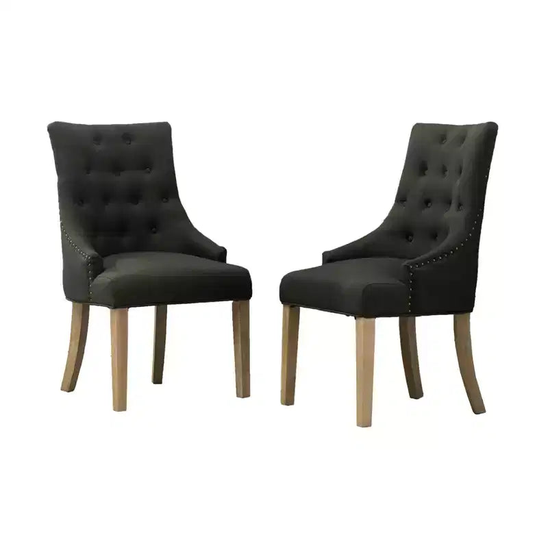 Chaises de salle à manger à dossier haut, en bois massif touffeté avec clous décoratifs, chaises d'appoint pour salle à manger formelle