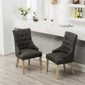 Chaises de salle à manger à dossier haut, en bois massif touffeté avec clous décoratifs, chaises d'appoint pour salle à manger formelle