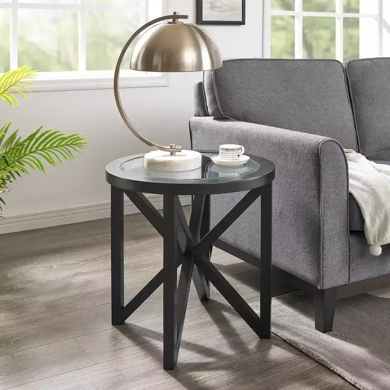 Table basse en verre, Table d'appoint, Table de salon, Table basse, Table d'appoint, Table d'appoint décorative, Ovale/Ronde