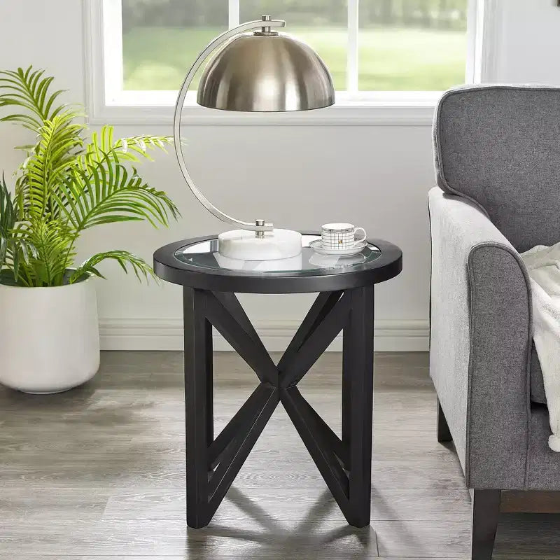 Glass Coffee Table End Table Cocktail Table Center Table Side Table Accent Table, Oval/Round - ModernLuxe