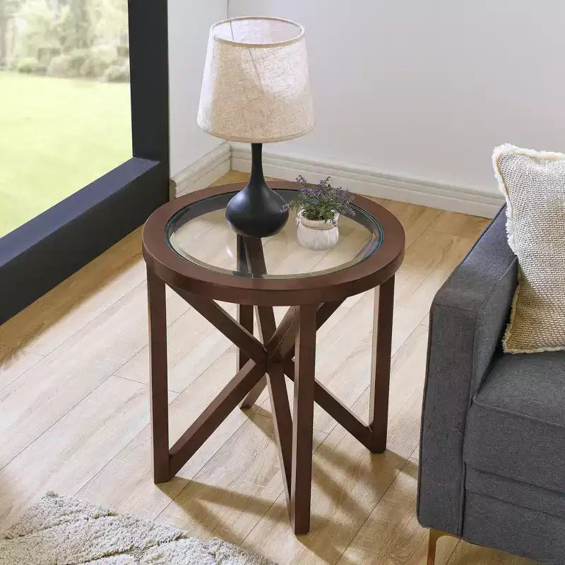 Table basse en verre, Table d'appoint, Table de salon, Table basse, Table d'appoint, Table d'appoint décorative, Ovale/Ronde