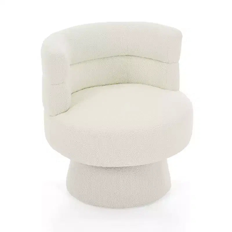Fauteuil pivotant contemporain rembourré en tissu bouclette