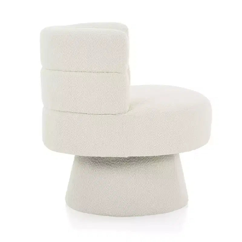 Fauteuil pivotant contemporain rembourré en tissu bouclette