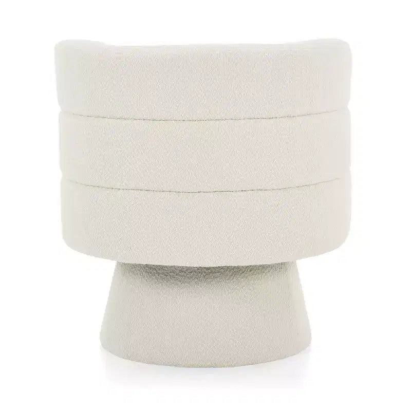 Fauteuil pivotant contemporain rembourré en tissu bouclette