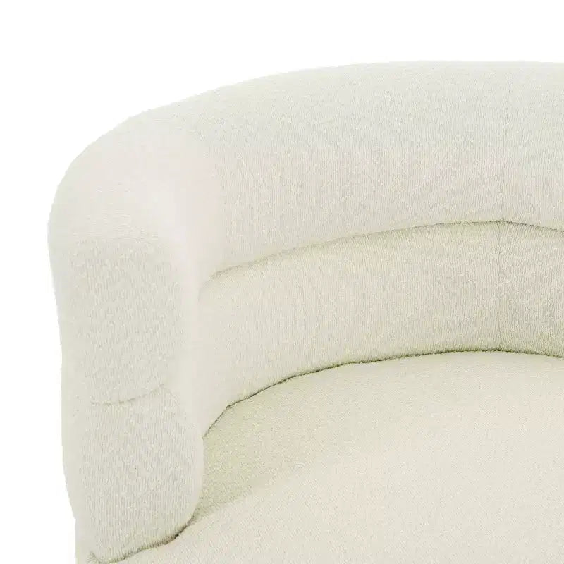 Fauteuil pivotant contemporain rembourré en tissu bouclette