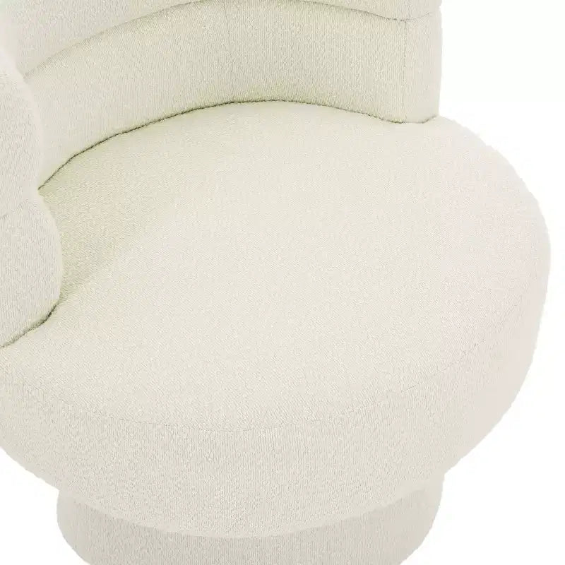 Fauteuil pivotant contemporain rembourré en tissu bouclette