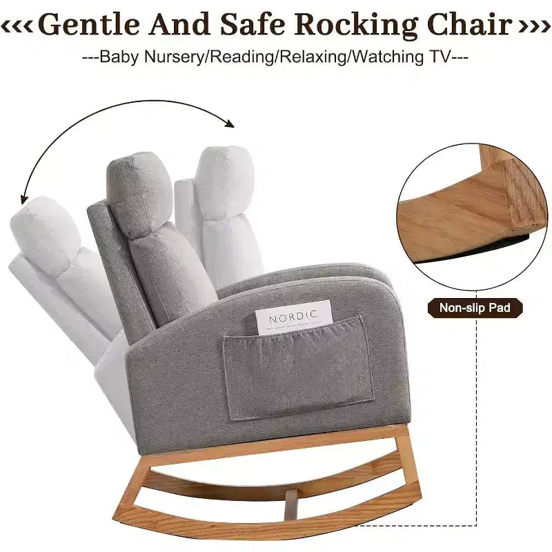 Fauteuil à bascule pour chambre d'enfant avec rangement