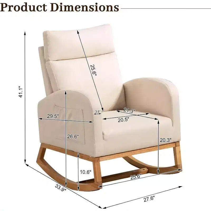 Fauteuil à bascule pour chambre d'enfant avec rangement