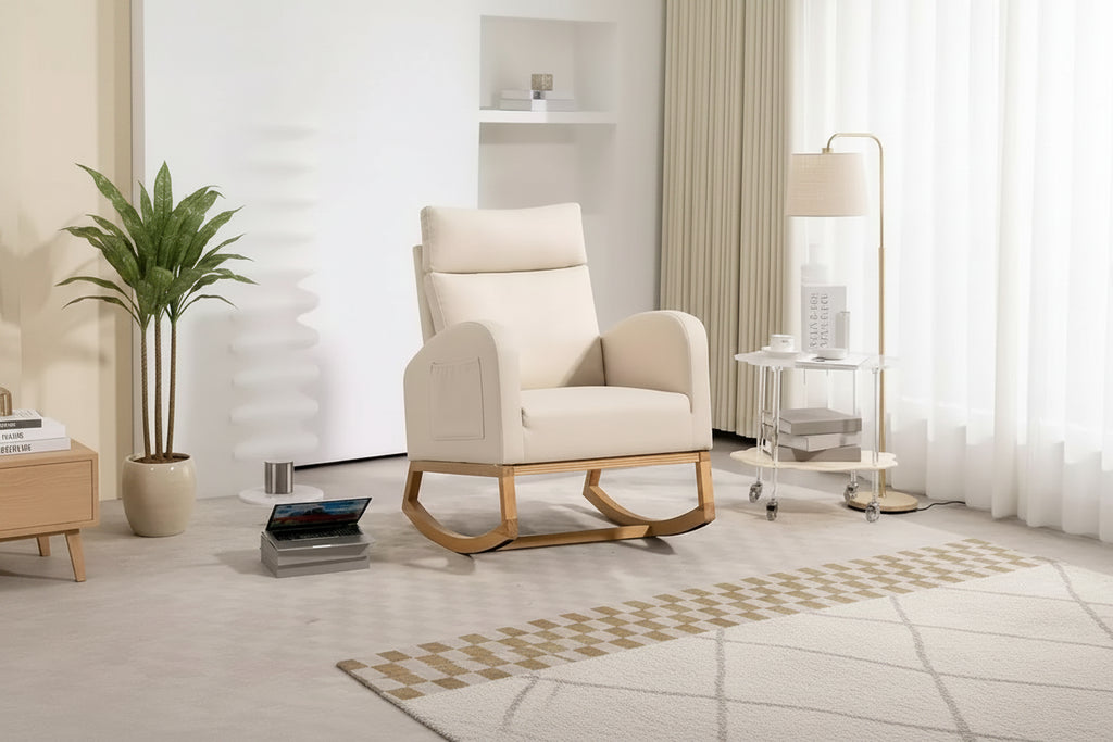 Fauteuil à bascule pour chambre d'enfant avec rangement
