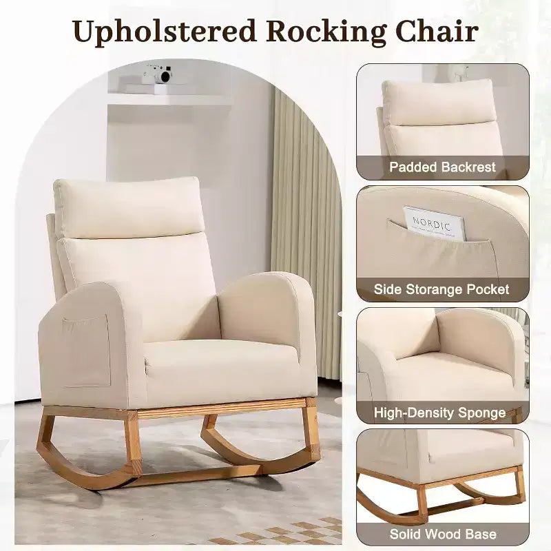 Fauteuil à bascule pour chambre d'enfant avec rangement