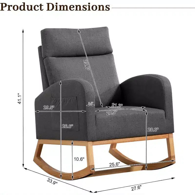 Fauteuil à bascule pour chambre d'enfant avec rangement