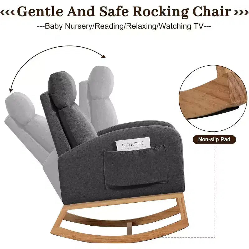 Fauteuil à bascule pour chambre d'enfant avec rangement