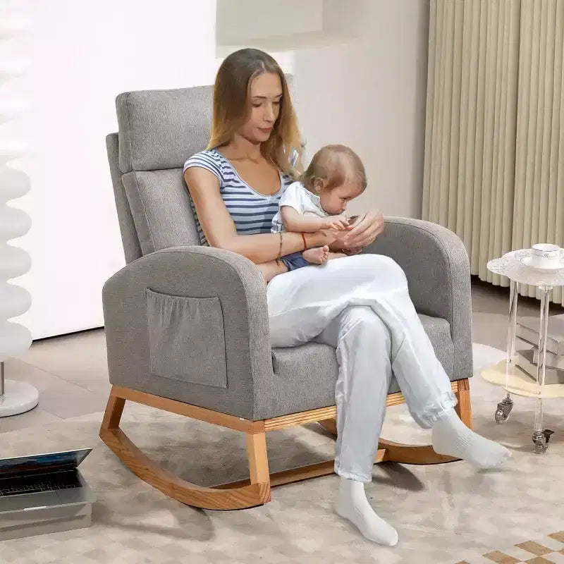 Fauteuil à bascule pour chambre d'enfant avec rangement
