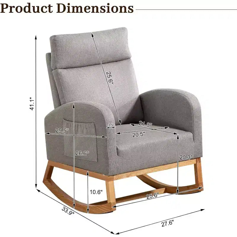 Fauteuil à bascule pour chambre d'enfant avec rangement
