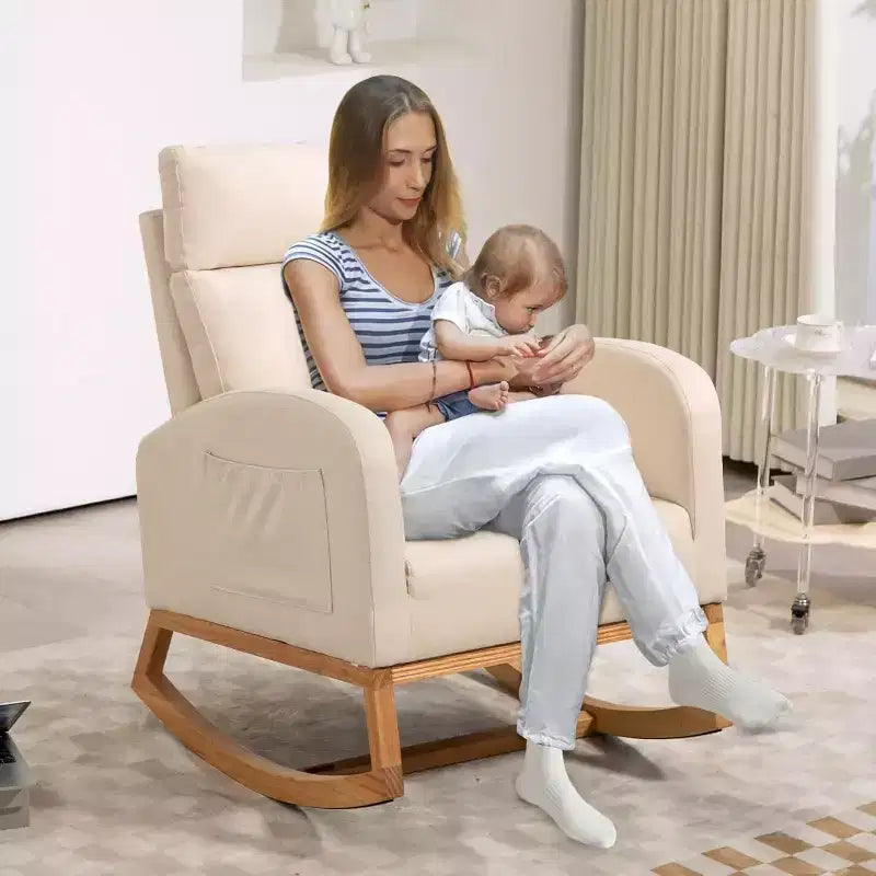 Fauteuil à bascule pour chambre d'enfant avec rangement