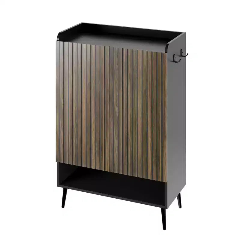 Grand meuble à chaussures de 109 cm de haut avec 2 portes, meuble de rangement pour chaussures d'entrée à 6 niveaux avec étagères réglables