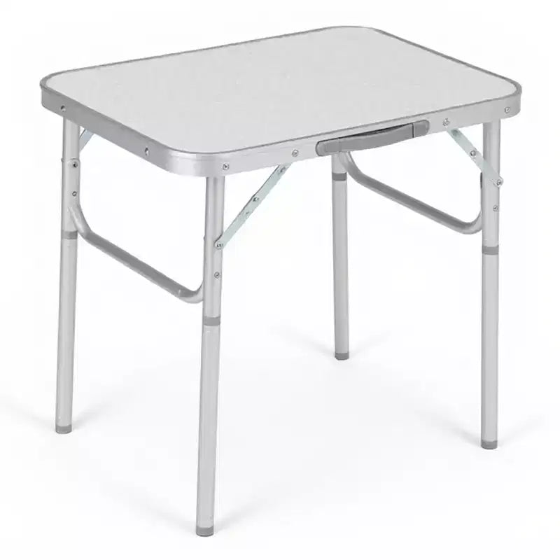 Table de camping pliante en aluminium 24x17 avec plateau en MDF, hauteur réglable (9C23) et table portable légère pour l'intérieur/l'extérieur, les pique-niques à la plage