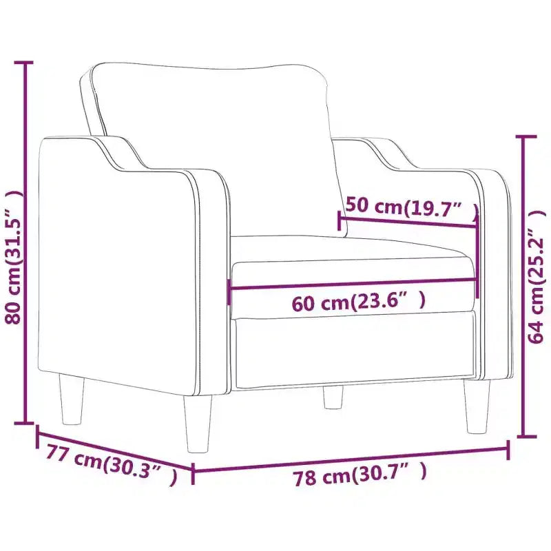 Fauteuil de salon moderne en tissu – Rembourrage confortable avec tissu durable et cadre métallique robuste en noir