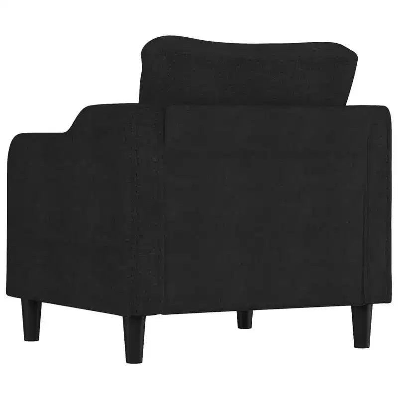Fauteuil de salon moderne en tissu – Rembourrage confortable avec tissu durable et cadre métallique robuste en noir