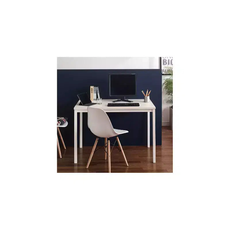 Bureau d'ordinateur contemporain en bois et métal