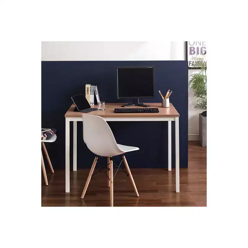 Bureau d'ordinateur contemporain en bois et métal