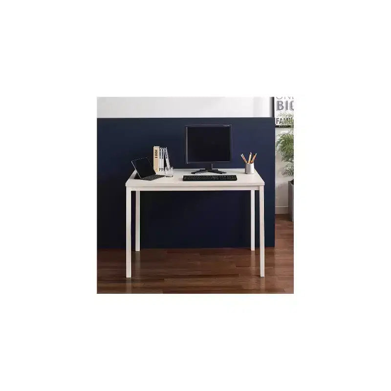 Bureau d'ordinateur contemporain en bois et métal