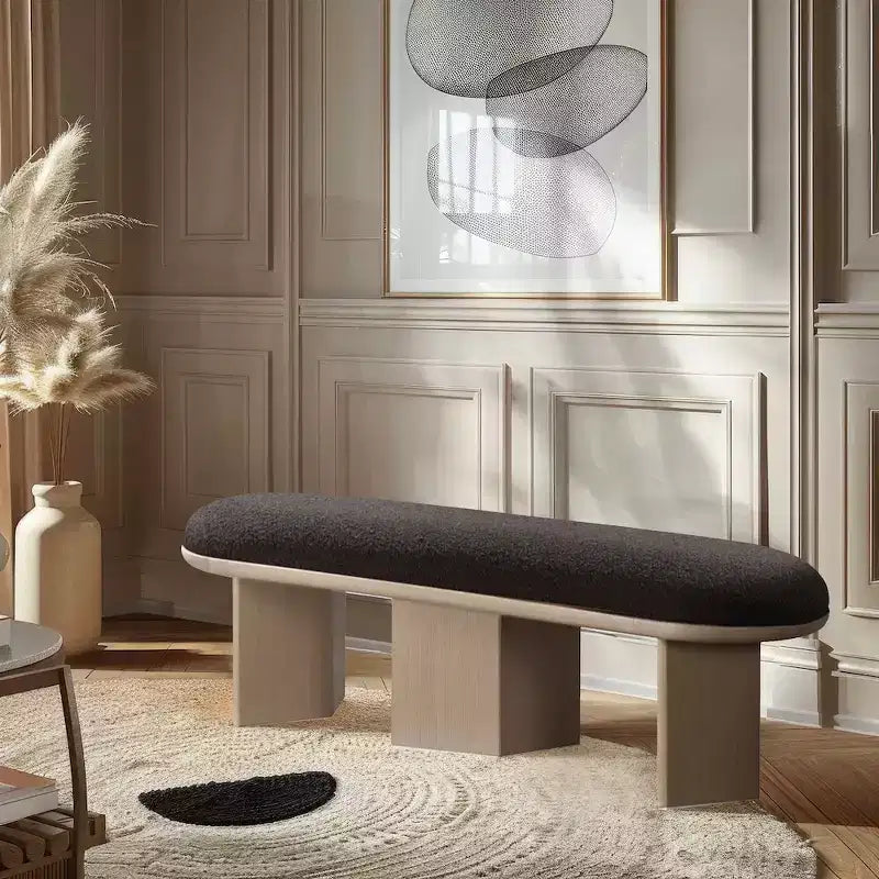 Banc en tissu bouclé