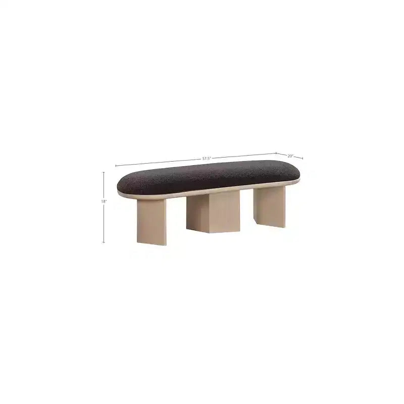 Banc en tissu bouclé