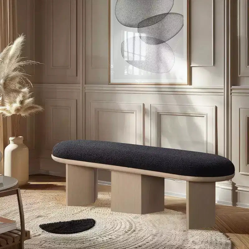 Banc en tissu bouclé