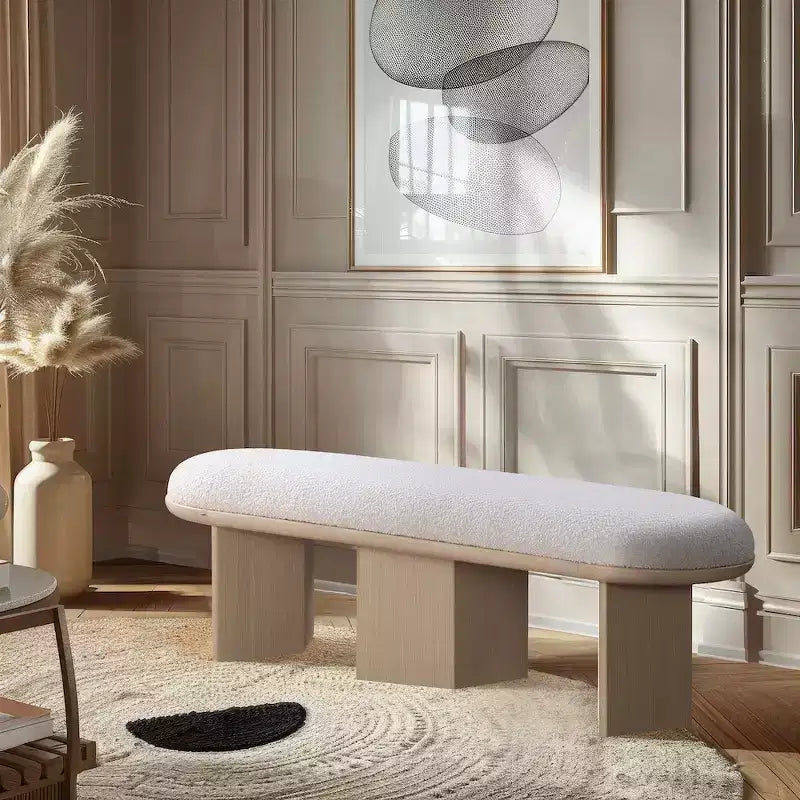 Banc en tissu bouclé