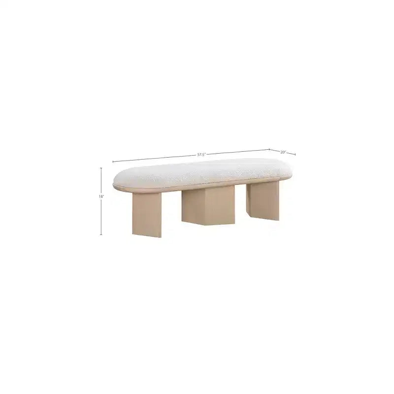 Banc en tissu bouclé