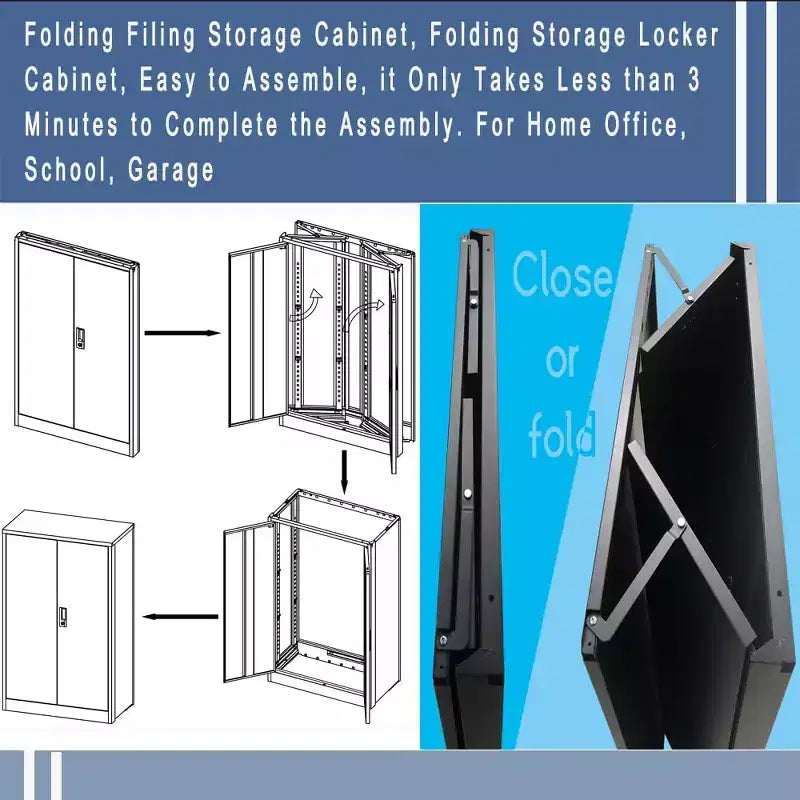 Armoire de rangement en métal, armoire de rangement de 42 pouces avec 2 étagères réglables et 2 portes verrouillables pour bureau, garage, maison