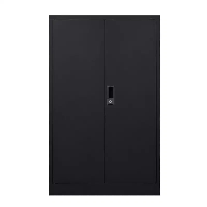 Armoire de rangement en métal, armoire de rangement de 42 pouces avec 2 étagères réglables et 2 portes verrouillables pour bureau, garage, maison